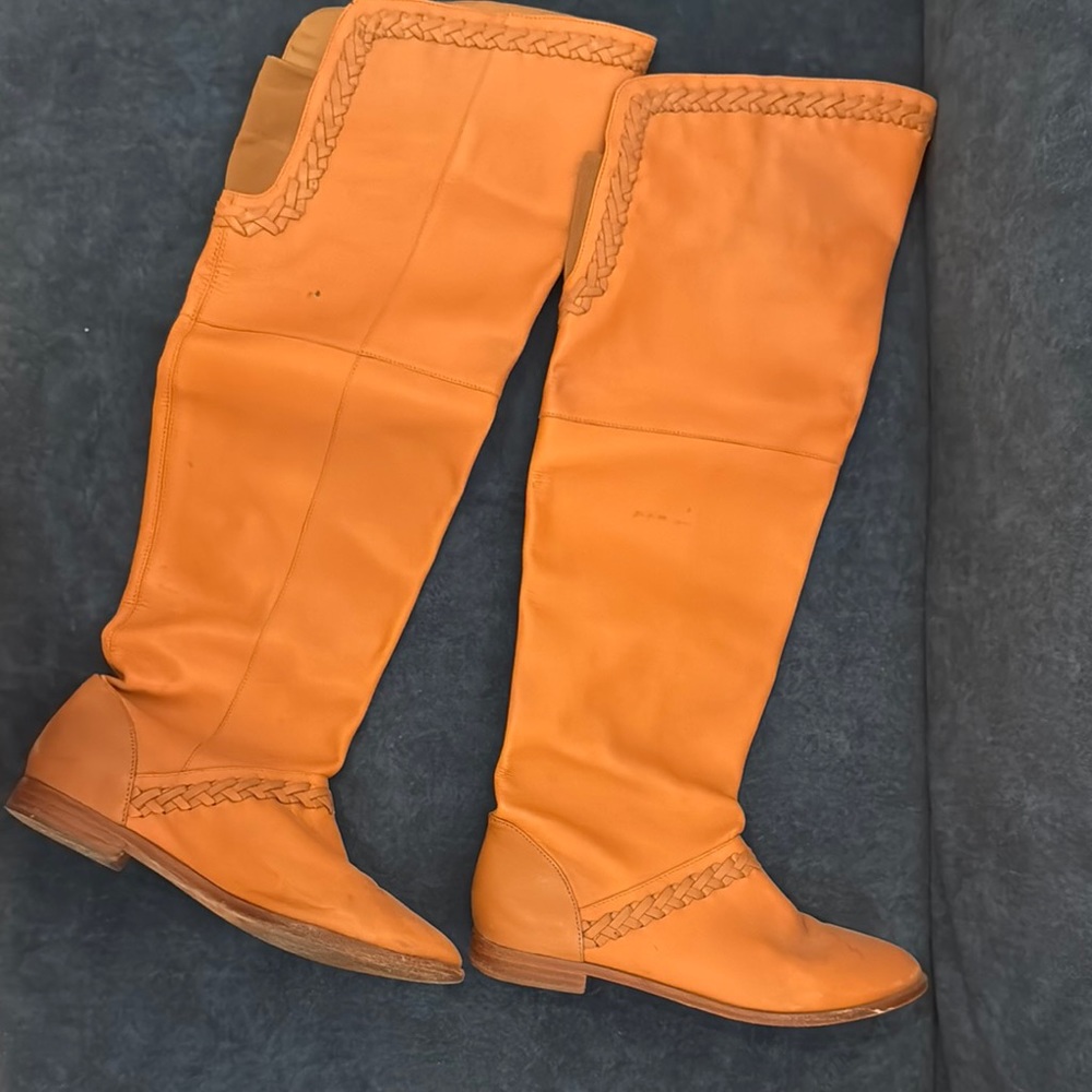 Brown Over the Knee Boots with Slouchy Design